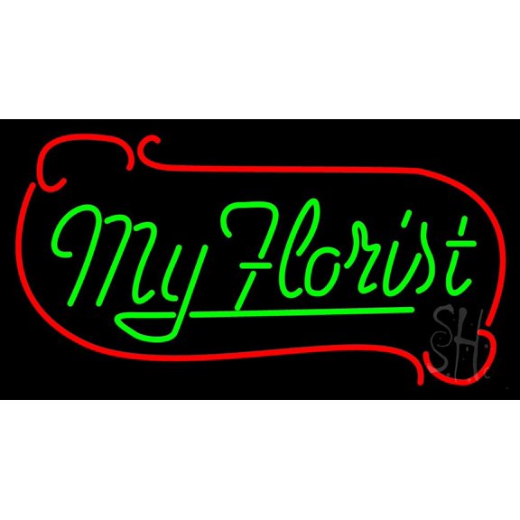 My Florist LED Neon Sign 20 x 37 - inches, Black Square Cut Acrylic Backing, with Dimmer - Bright and Premium built indoor LED Neon Sign for Defence Force.