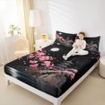 thumbnail image 3 of Homewish Japanese Ink Painting Queen Sheets,Romantic Cherry Blossom Queen Sheet Sets,4 Pieces,1 Flat Sheet, 1 Fitted Sheet and 2 Pillowcases, 3 of 6