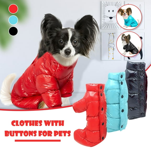 kladzum Dog Sweaters Dog Warm Shirt Pet Clothes Cloth Down Color Four-Legged Shirt with Buckle, Dog Sweaters, Small Dog Coat Warm Sweartershirts