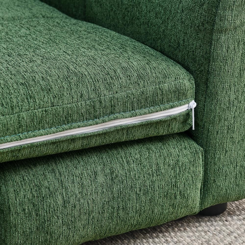 51" XL Dog Bed Couch, Elevated Large Dog Sofa with Backrest and Armrests, Soft Memory Foam Extra Large Pet Bed with Removable Cushion, Durable Linen Pet Couch Furniture, Green