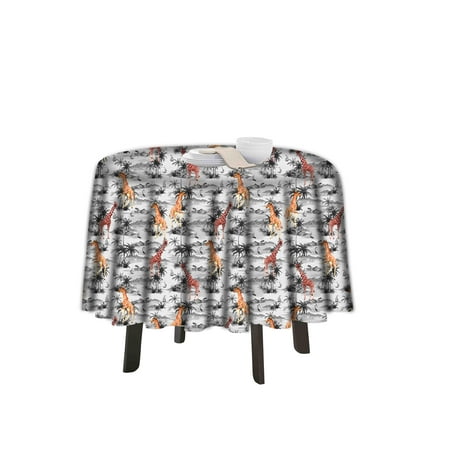 

eloria Animal Printed Round Table Cloth Resistant Washable Decorative Table Cover for Dining Table