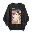 thumbnail image 2 of Fartey Halloween Ghost Print Sweatshirts for Women 2025 Casual Fall Crewneck Long Sleeve Pullover Cute Oversized Holiday Sweatshirts Black XL, 2 of 4