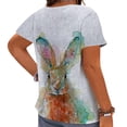 thumbnail image 2 of CLOOCL Plus Size Short Sleeve Shirts Rabbit Painting 3D Printed Women Blouse, 2 of 6