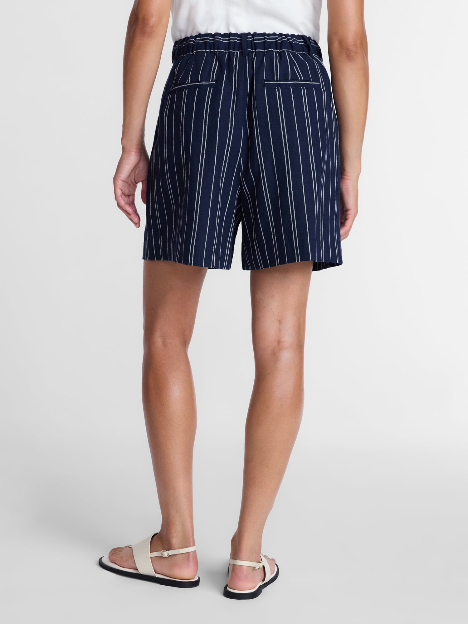 Time and Tru Women's Linen Blend Shorts, 5" Inseam, Sizes XS-XXXL
