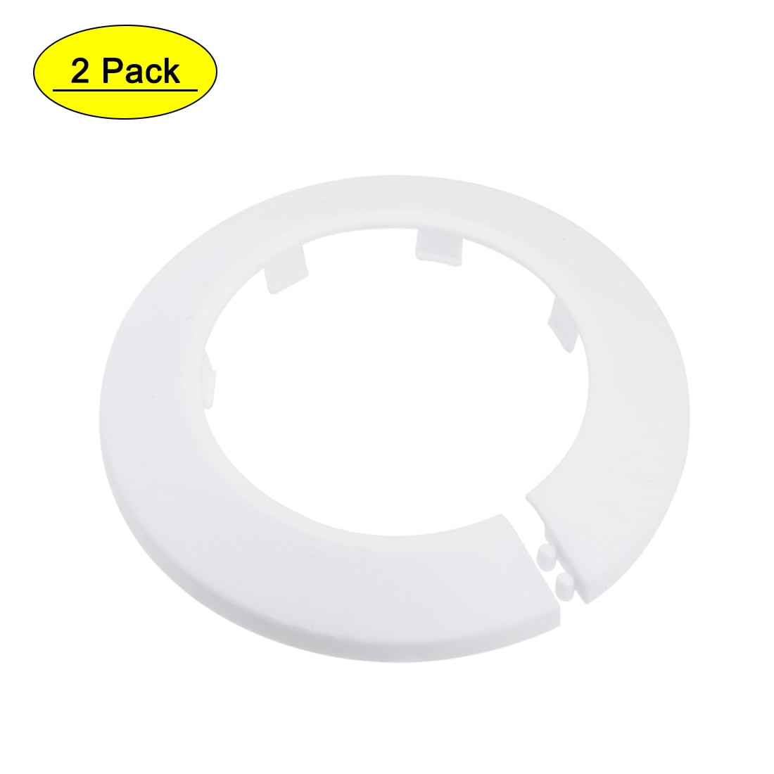 Uxcell 62mm PP Plastic White Water Pipe Cover Decoration 2 Pack