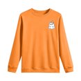 thumbnail image 5 of felwors Kids Halloween Sweatshirt Boys Girls Pumpkin Ghost Toddler Shirt Crewneck Long Sleeve Graphic Top (Orange,5-6 Years), 5 of 7