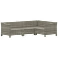 thumbnail image 2 of vidaXL 4 Piece Garden Lounge Set with Cushions Grey Poly Rattan, 2 of 4