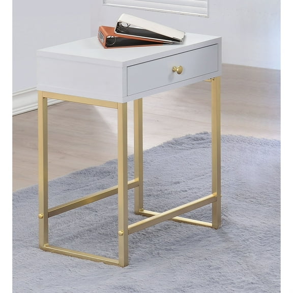 Ergode Accent Table White & Brass