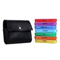 thumbnail image 1 of One Week 7 Small Boxes 28 Grids Pill Boxes Tablet Container Organizer Portable PU Leather Case (Black), 1 of 7