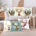 thumbnail image 2 of Pack of 2 Decorative Elk Throw Pillow Covers 18x18 Inch Velvet Cushion Case Super Soft Plush Deer Pillow Covers Home Decor for Spring Sofa Bedroom Car 18x18 Inch 45x45 Cm, 2 of 8
