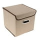 thumbnail image 5 of Cesta de almacenamiento de contenedores de tela con tapa, DVD, CD, libro, álbum de fotos, caja de soporte, juguetes para mascotas, muñecas, caja organ Beige Baoblaze Cesta de almacenamiento de cubos, 5 of 8