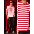 thumbnail image 4 of DARING DIVA Men's Striped Short Sleeve Crew Neck Casual Stripes T Shirt M Red White, 4 of 6
