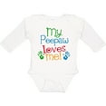 thumbnail image 3 of Inktastic My Peepaw Loves Me Boys or Girls Long Sleeve Baby Bodysuit, 3 of 5