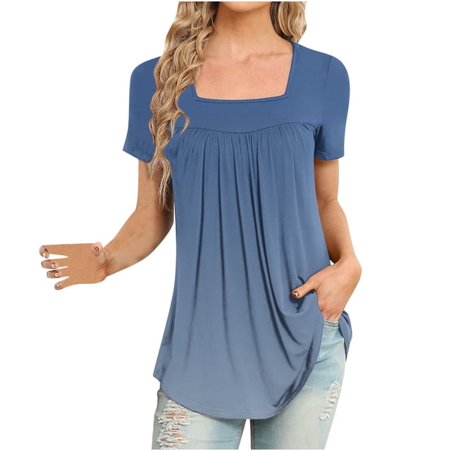 Blouses à Manches Courtes pour Femmes Mode Imprimée Décontractée Col en V T-Shirt Ample Blouse Hauts à Manches Courtes pour Femmes