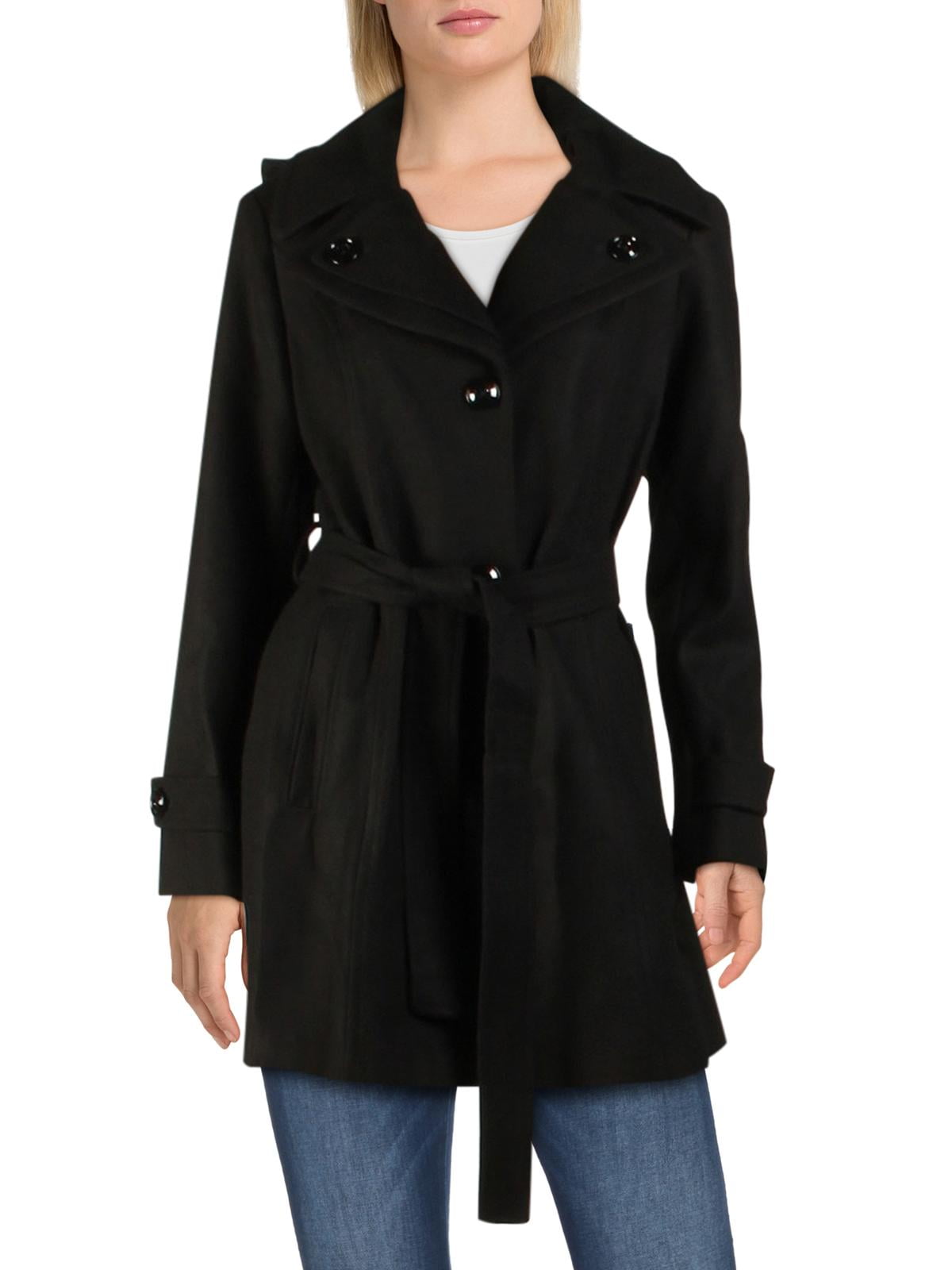 black midi coat womens