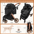thumbnail image 3 of TLGREEN Foldable Dog Stroller for Medium Dogs Cats, Aluminum and Cuarbon Steel Frame Pet Stroller with Cup Holder, Adjustable Height, 3 of 10