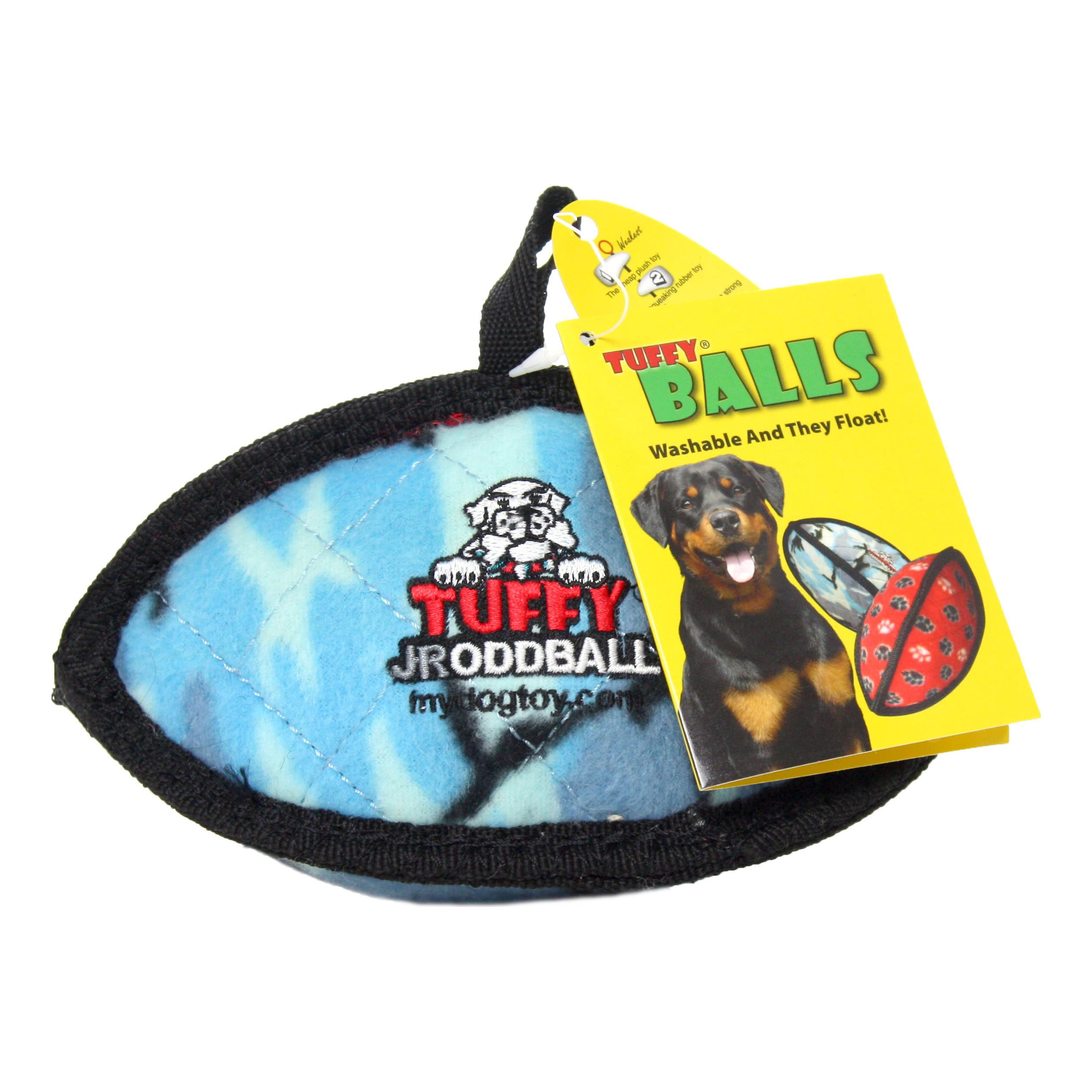 Tuffy Jr Odd Ball Camo Blue, 2-Pack, Durable Plush Dog Toys