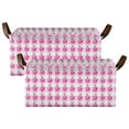 thumbnail image 2 of Collapsible Storage Bins Fabric Shelf Baskets with Handles Closet Organizer Cherry with Gingham 16.9x11.4x7.7, 2 of 8