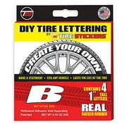 Tire Sticker 9766020012 Letter B Tire Stickers & Film, White - Pack of 4