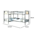 thumbnail image 4 of Benjara Twin over Twin Bunk Bed with Safety Guard Rails, Sandy Black and Dark Bronze, 4 of 5