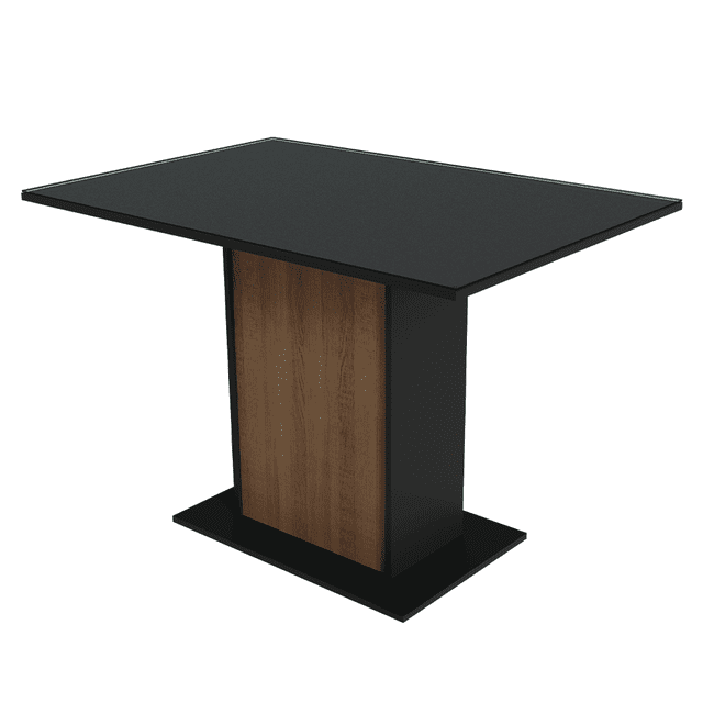 Mesa de Comedor Madesa 5329 Con Tapa de Vidrio Negro/Marrón