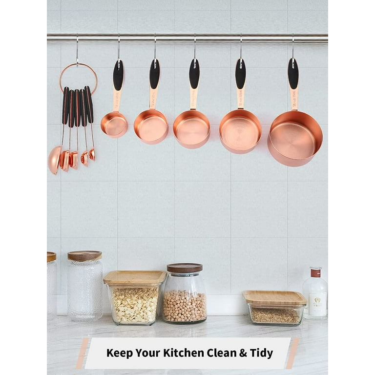 COOK WITH COLOR 12 PC Measuring Cups Set and Measuring Spoon Set with  Copper Coated Stainless Steel Handles, Nesting Kitchen Measuring Set,  Liquid