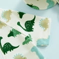thumbnail image 6 of WIBACKER 0-3T Toddler Baby Boys Dinosaur Short Sleeve One Piece Rash Guard Swimsuit Zipper Bathing Suit Swimwear with Hat, 6 of 8