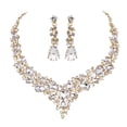thumbnail image 1 of Kkkded Party Necklace 1 Set of Wedding Earrings with Extension Chain - Faux Crystal Inlaid, 1 of 7