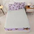 thumbnail image 4 of Erosebridal Cute Cheetah Pattern Stars Zipper Twin Comforter Sets with Fitted Sheet and 2 Pillowcases,Classic Leopard Print Zipper Bedding Set For Girls,Light Gray Reversible,4 Pieces, 4 of 7