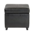 thumbnail image 4 of Baxton Studio Black Full Leather Storage Cube Ottoman, 4 of 11