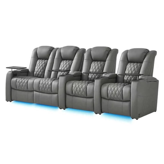 comfiroom Leather Home Theater Seating Seats Dual Power Movie Recliner Chairs Gaming Sofa