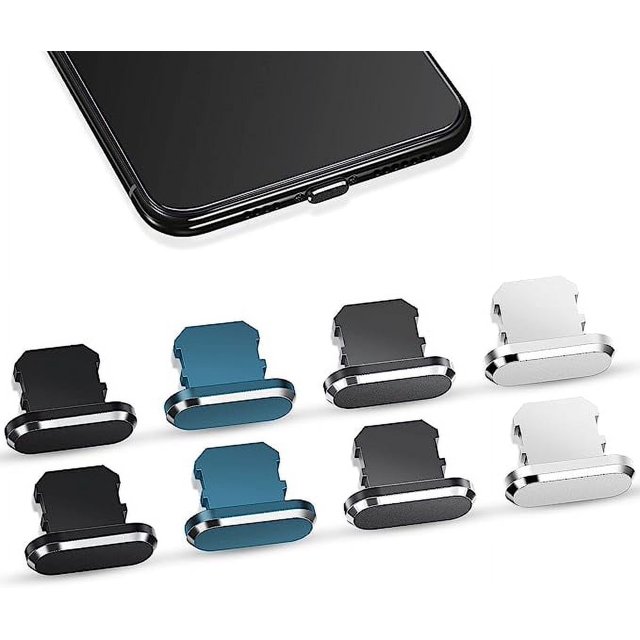 RV 8 tapones antipolvo protectores de carga compatibles con iPhone 11 12 Pro Max/X/XS/XR 7 8 Plus iPad Mini/Air
