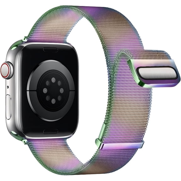 MKDJEH-Compatible with Apple Watch Bands 49mm 46mm 45mm 44mm 42mm 41mm 40mm 38mm, Stainless Steel Mesh Loop Strap Magnetic Clasp Band for iwatch Series Ultra 3 2 SE 11 10 9 8 7 6 5 4,Women Men