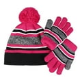 thumbnail image 3 of Bibifish Kids Hat Gloves Scarf Sets 3 Pc Casual Striped Pattern Knit Beanies Hat Gloves And Neck Warmer Comfy Hat Gloves Scarf Sets, 3 of 3