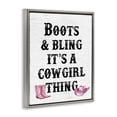 thumbnail image 4 of Stupell Industries Boots & Bling Cowgirl Thing Fashion Painting Gray Floater Framed Canvas Art Print Wall Art, 17 x 21, 4 of 10