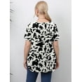 thumbnail image 3 of Purcoar Women Plus Size Round Neck T-Shirt Printed Floral Top, 3 of 5