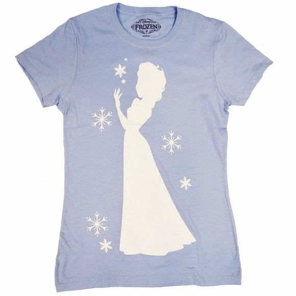 Disney Frozen Elsa Silhouette Juniors Blue T-Shirt | M