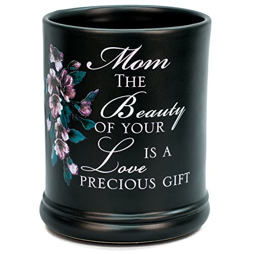 Mom Beauty Love Black Ceramic Stoneware Electric Large Jar Candle