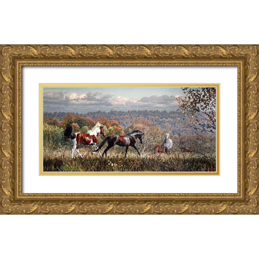 Adamov, Alexey 32x18 Gold Ornate Wood Framed with Double Matting Museum ...