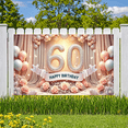 thumbnail image 4 of Decorative Design Banner Colorful Balloons Party Decoration Rose Flowers Celebration Banner for 60th Birthday Party Indoor Celebration Photo Shoot, 4 of 9