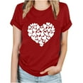 thumbnail image 4 of XMMSWDLA Womens Valentine'S Day Graphic Tees Short Sleeve Heart Printed Shirts Blouse Tops Women Shirts, 4 of 5
