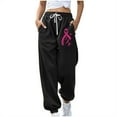 thumbnail image 3 of CFLVAEK Breast Cancer Awareness Sweatpants for Women Casual Drawstring High Waist Gift Pants for Breast Cancer Survivor Comfy Cinch Bottom Baggy Sweat Pant Black XL, 3 of 5