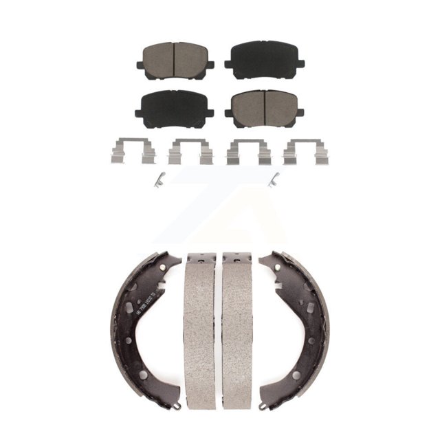 Transit Auto Front Rear Ceramic Brake Pads and Drum Shoes Kit for Car 2003-2006 Toyota Matrix Pontiac Vibe AWD KCN-100339