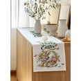 thumbnail image 5 of Table Runner 120 Inches Long for Kitchen Dining, Easter Rabbits Dresser Scarf Farmhouse, Dining Table Decorations for Wedding/Parties, Watercolor Flowers Eggs Cute Bunny Butterflies 13 x 120 In, 5 of 8