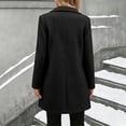 thumbnail image 5 of MOONDU Women's Wool Blend Peacoat Notched Lapel Button Front Mid Length Coat with Pockets, Long Sleeve Solid Color Outerwear for Fall Winter Business Casual Daily Wear, 5 of 9