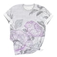 thumbnail image 5 of Sexlip Womens Swimsuit Set Faded Abstract Print Cover Up Design Crew Neck Short Sleeve Casual Silhouette Sun Protection Fabric for Beach Wear White XXXXL, 5 of 6