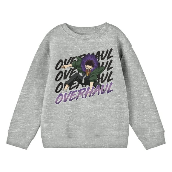 My Hero Academia Overhaul Youth Gray Crew Neck Sweatshirt-XS