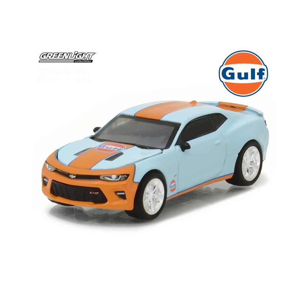 グリーンライト 2017CHEVROLETCAMARO SS GULF OIL Gulf Oil 2017 Chevy Camaro SS, Blue w/Orange - Greenlight 29908