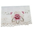 thumbnail image 3 of White Oval Lace Tablecloth Doily Embroidered Floral Small Table Cover Home Decor, 3 of 11