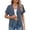 Blue, variant on Women's Solid Color Waffle Knit V Neck Short Sleeve Cardigan, Button Down Lightweight Open Front Cropped Blouse, Breathable and Soft for Summer Daily Wear or Airy Layering over Dresses Navy